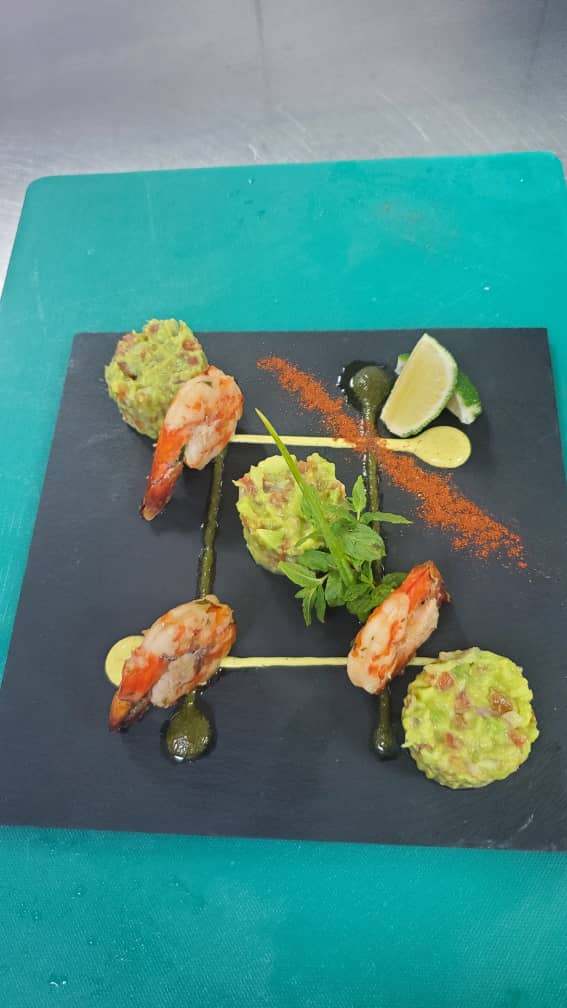 Grilled shrimp dish